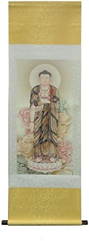 orientliving Китайската Ръчно Рисувани Застанал на Буда Шакямуни Картина под формата На Свитъци AJZ189