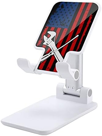 Механик на Американския Флаг на САЩ Забавен Сгъваем Настолен Държач За Мобилен Телефон, Преносим Регулируема
