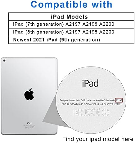 калъф aoub за iPad 9th / 8th /7th поколение 10.2 инча, свалящ-книжка с поставка за безжична клавиатура Bluetooth,