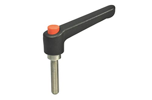Найлон Metric Регулируема дръжка с Черен бутон, Родословни с резба S / S, дължина 63 mm, височина 45 mm, Резба