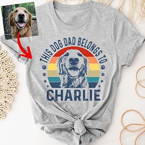 Pawarts This Dog Dad Принадлежи на Пет Персонализирани Тениски за Кучета - Тениски за Мъже Dog Dad за Деня на