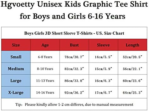 Hgvoetty/ Тениски с 3D Изображение, за момчета и Момичета, Детска Тениска с кръгло деколте и къс ръкав, Тениски