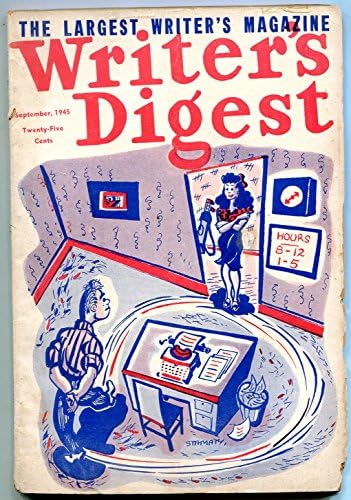Writer ' s Digest Септември 1945 Г. - История на джунглата - Pulp Info P / F