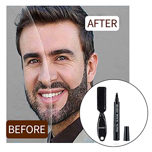 Молив-пълнител за брадата HATIKY за мъже (2) Дръжка за брадата, комплект дръжки за пълнене на брадата - влагоустойчив,