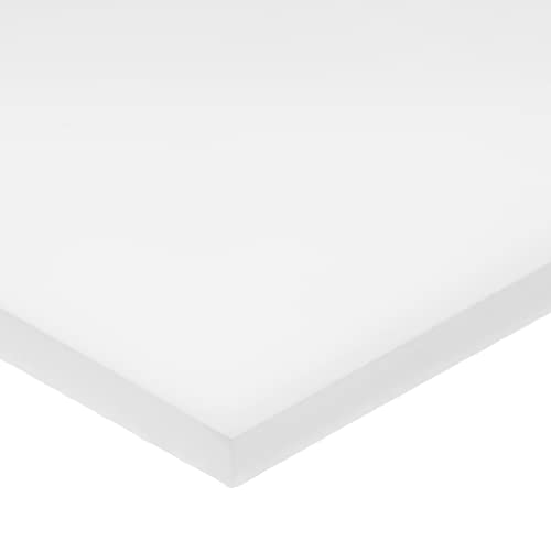 Пластмасов лист от гомополимера ацеталя Delrin, бял, с дебелина от 1 инч х 12 см височина х 12 см дължина