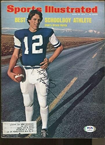Брус Харди подписа 1974 Спортс илюстрейтид С автограф Бингам HS PSA / DNA * 55323 - Списания NFL с автограф
