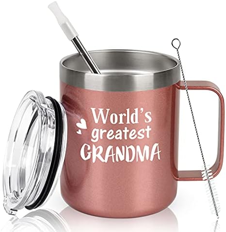 Cpskup Подаръци за Деня на майката, Кафеена Чаша за най-добрата в света баба от неръждаема стомана, Подаръци