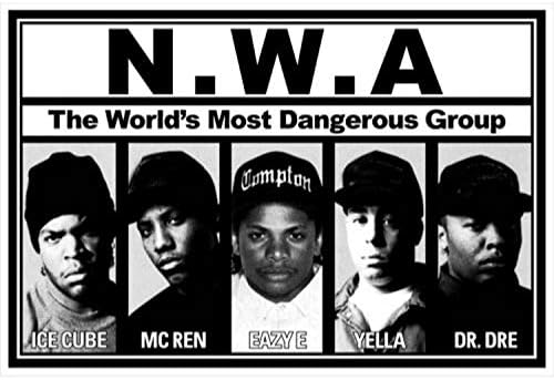 Купи Плакат с музикален модел за моделите от N. W. A. без рисунки 36x24 - Ice Cube - MC Ren - Eazy E - Yella