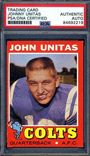 Джони Unitas PSA DNA Подписа Ретро Автограф Topps 1971 г. - годината на Реколтата Картички С Футболна Надпис