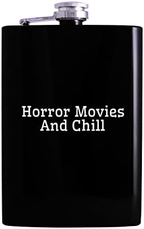 Филми на ужасите и втрисане - фляжка за пиене на алкохол на 8 унции, черна