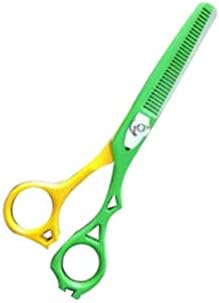 Професионални Филировочные ножици Yamu, Зелено и Жълто, За Текстуриране на зъбите За Рязане на Коса, Фризьорски