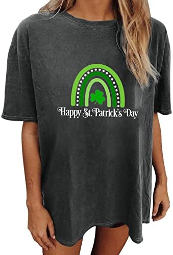 2023 Женски Ризи на Деня на Св. Патрик, добре облечени Ежедневна Туника с Къс Ръкав и Принтом Джуджета, Скъпа