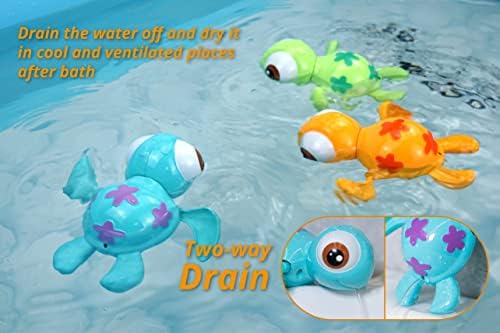 DUCKBOXX XX Набор от заводных играчки за баня (6 бр): Плаващи морски костенурки (3 броя) и Пингвина (3 броя),
