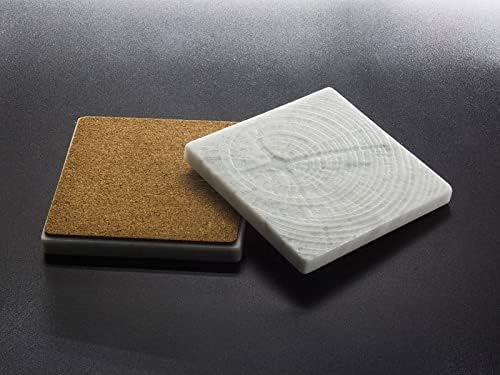 Набор на каботажните RICHOKI White Stone от 2 Модерни Мраморни на каботажните ръчно изработени с 3D текстура
