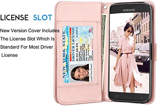 Калъф Tekcoo за Galaxy S7 /Чанта-портфейл Galaxy S7, Луксозни отделения за кредитни карти ID Cash, Чантата за