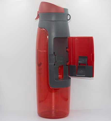 Бутилка за вода, на ръка, с управление (червен)