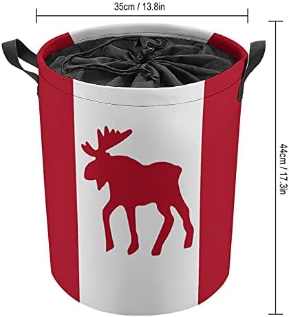 Емблемата на Лос В Канадското Знаме на Кръгли Торби за дрехи Водоустойчив Кошница За Съхранение С Дръжки И капак,