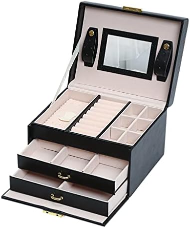 JYDQM Jewlery Box Кожена Ковчег за Бижута с Чекмедже Обеци-Карамфил Кутия За Съхранение на Пръстени
