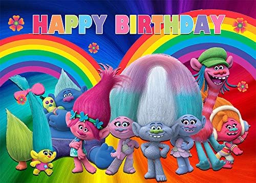 TOKTILIKT 8x6ft Cartoony Фон За Снимки на Децата честит Рожден Ден на Банер За Партита Rainbow Цветен Фон За