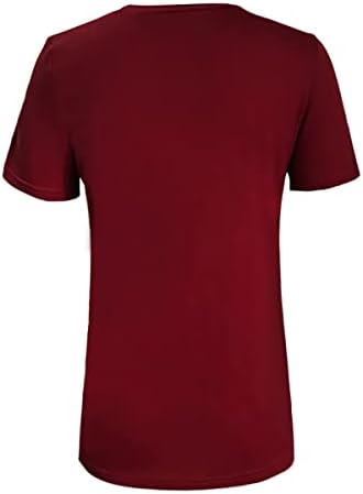 Nxxyeel Дамски ежедневни свободна тениска с кръгло деколте и къс ръкав, летни основни тениски