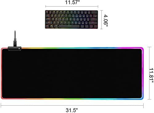 Безжичен/Жичен 60% Ръчна Детска мини-RGB Клавиатура и Голям Разход на Подложка за мишка, Жични клавиатура Bluetooth