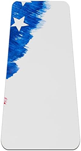 Килимче за йога премиум-клас, боядисани в бял цвят с изображение на хартата Siebzeh, Екологично Чист Гумена