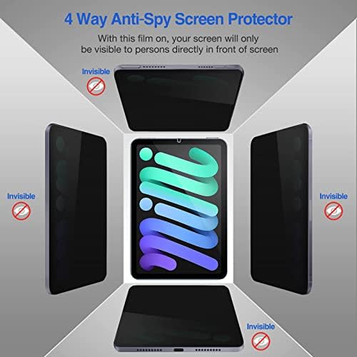Защитно фолио за екрана ProCase iPad Mini 6 от закалено стъкло с 4-Лентова защита от шпионски на 360 градуса
