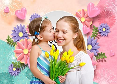 Фон SJOLOON Happy Mother ' s Day Розово-Лилаво Цвете на Фона Фотофон за Украса на парти в чест на Деня на Майката
