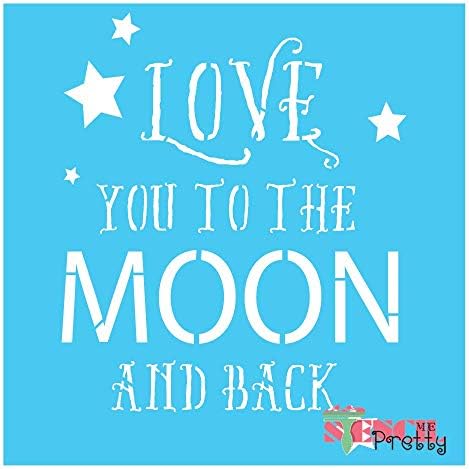 Шаблони - Обичам те до Луната и обратно,, направи си сам, Реколта примитивни Шик Означения за детска градина,