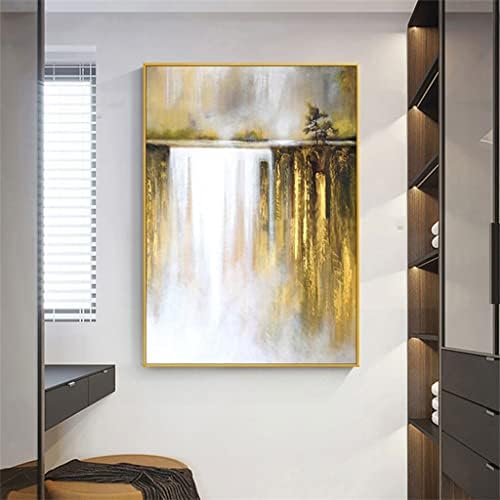 TREXD Абстрактен Пейзаж Ръчно изработени Живопис с маслени бои Стенно Изкуство Платно Картина Дървета и езеро