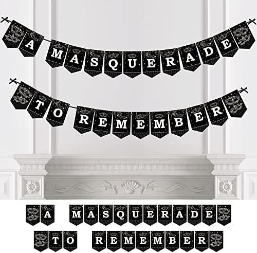 Маскарад Голяма точка на щастието - Банер с Венецианската Маска за парти - Украса за парти с Маски за спомен