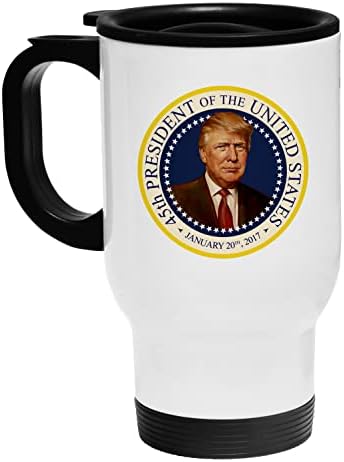 Кафе / Пътна чаша от неръждаема стомана - Освещаване на Печат на президента на Доналд Тръмп