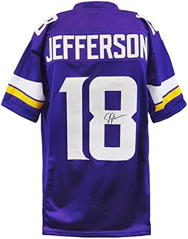 Джъстин Джеферсън Подписа Виолетови Футболната Фланелка на Поръчка