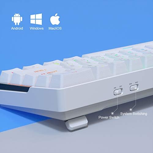 DIERYA KEMOVE Snowfox Безжичен /жичен детска клавиатура Bluetooth 5.1% 60 механична Клавиатура с подсветка RGB