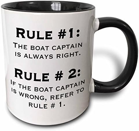 Керамична чаша 3dRose mug_159650_1 Boat Captain Rules, 11 Грама