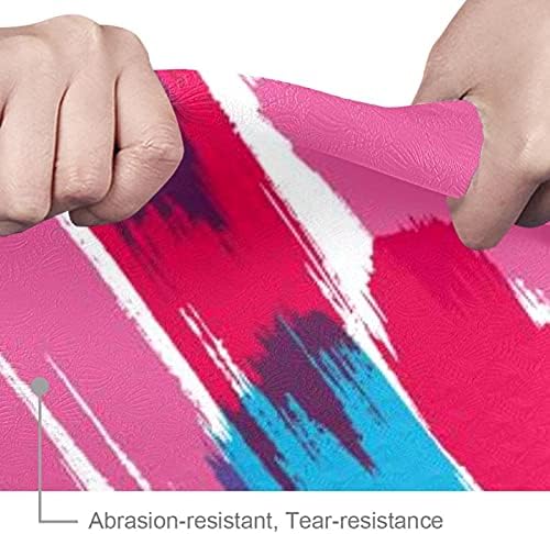 SDLKFRELI, Много дебело килимче за йога 6 мм, Син Розова Боя С шарките на райета, Екологично Чисти Постелки