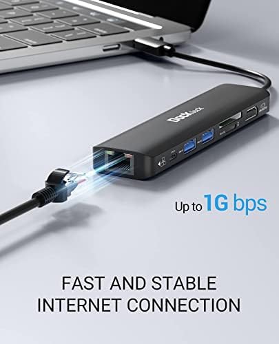 USB 3.1 C USB кабел 5 МЕТРА + докинг станция, 7-в-1 USB C-hub с резолюция 4K, HDMI 60Hz, Ethernet 1gbps,