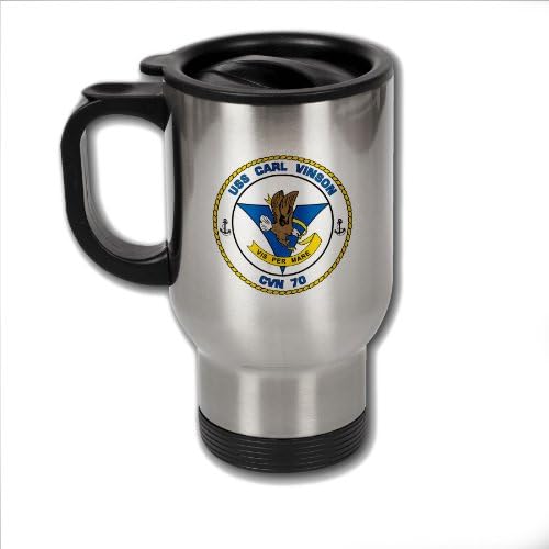 Най-добрата кафеена чаша ExpressItBest от неръждаема стомана с логото на суперкарьера американския ФЛОТ USS