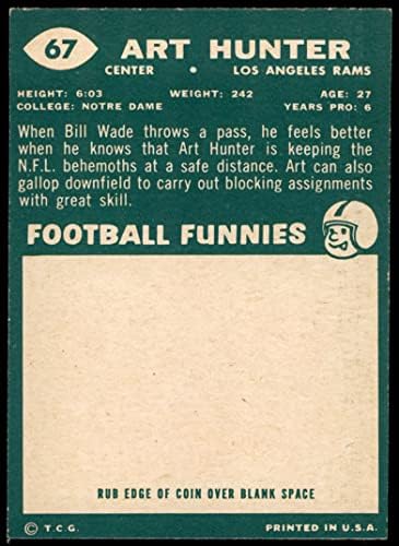 1960 Topps 67 Арт Хънтър Лос Анджелис Рэмс (Футболна карта) в Ню Йорк Рэмс Нотр-Дам