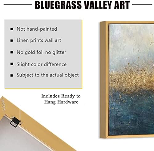 Изкуството на Долината Блуграс, Синьо Златен Абстрактен Стенен Артистичен Декор, Модерен Интериор на Спални,