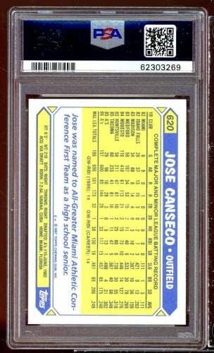 Карта начинаещ Хосе Кансеко 1987 Topps Тифани 620 PSA 8 - Бейзболни картички начинаещ
