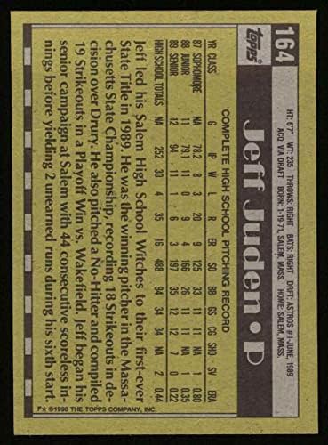 1990 Топпс 1641 Избор на драфте Джеф Джуден Хюстън Астрос (бейзболна картичка) Ню Йорк/Mount Астрос