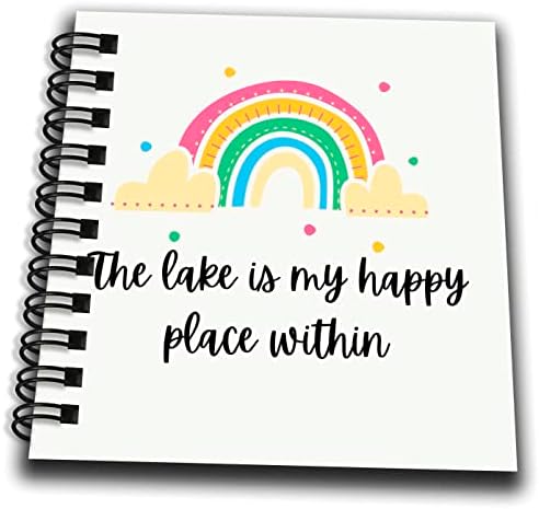 Триизмерно изображение на дъгата с текст Езеро - моето щастливо място вътре - Книги за рисуване (db-364431-2)