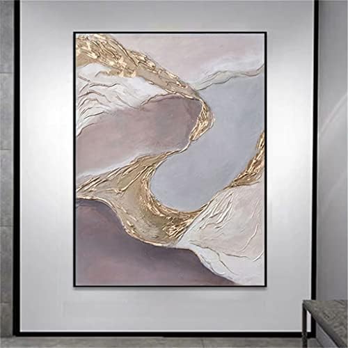 YXBDN Розово-сив Пейзаж, Абстрактна Ръчно Рисувани Голяма Проста Картина с маслени Бои на Платно Художествена