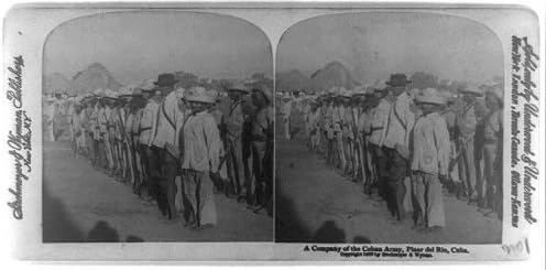 Снимка на исторически находки: Фотография стереографа, Роти на Кубинската армия, Пинар дел Рио, Куба,c1899,