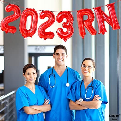 Катчон, Червени балони RN 2023 - 16 инча | Деления топки RN 2023, Аксесоари за бала, за медицински сестри |