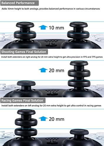 PlayRealm НЕ Пада удължителен кабел за джойстик и Силиконов Калъф за улавяне 2 Комплекта за PS5 и PS4 контролер