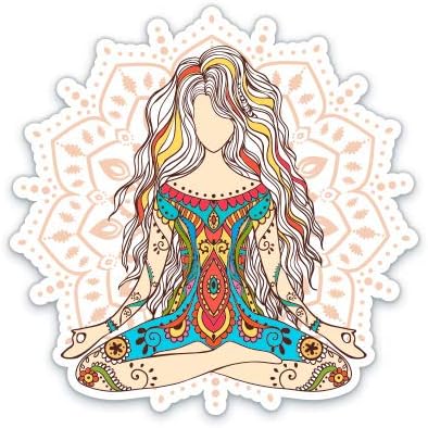 GT Graphics Yoga Mandala Girl - Vinyl Стикер С Водоустойчива Стикер