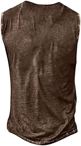 DOPOCQ Мъжка Риза Хенли Без ръкави С Потертым Графичен Дизайн на Тениска в Ретро стил, в началото на Бретелях,