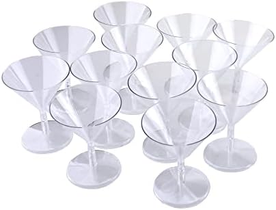 Чаши за мартини от прозрачна пластмаса Homeford, 3-1/2 инча, 12 Броя